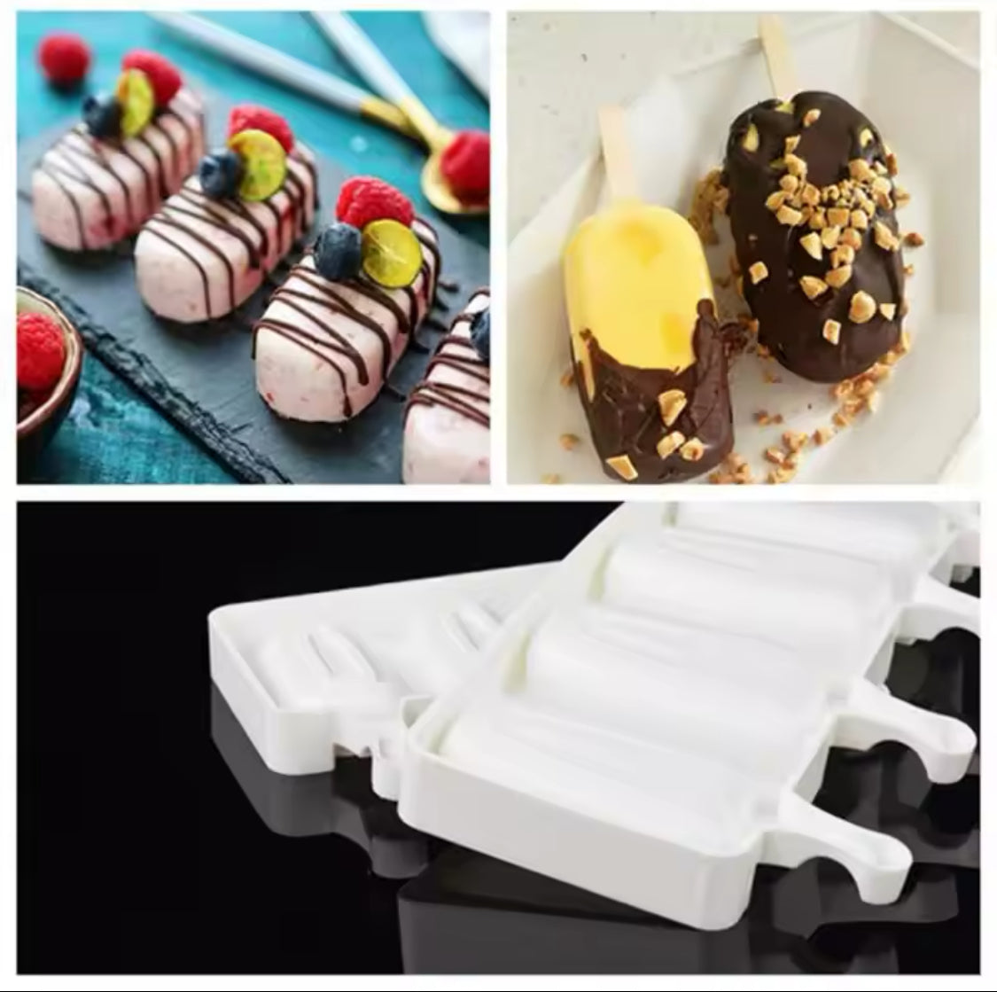 Silicone Ice Cream Mold, Reusable Popsicle Mold, Set Of 4 Ice Pop Maker, Ice Cream Mold Silicone Ice Cream Mold, Reusable Popsicle Mold, Set Of 4 Ice Pop Maker, Ice Cream Mold